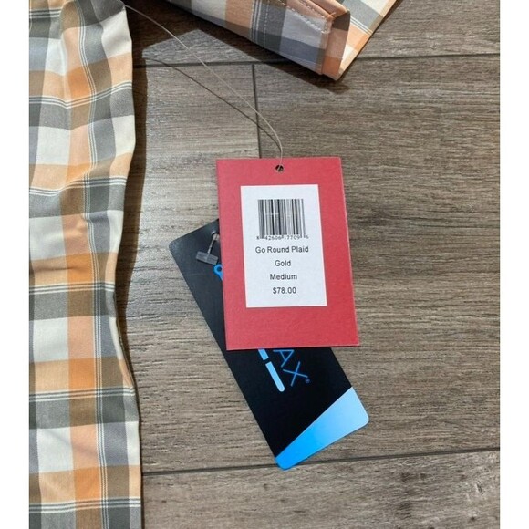 Kimes Ranch Go Round Plaid Mens M Short Sleeve Cool Max Plaid Button Up Shirt - Picture 9 of 9